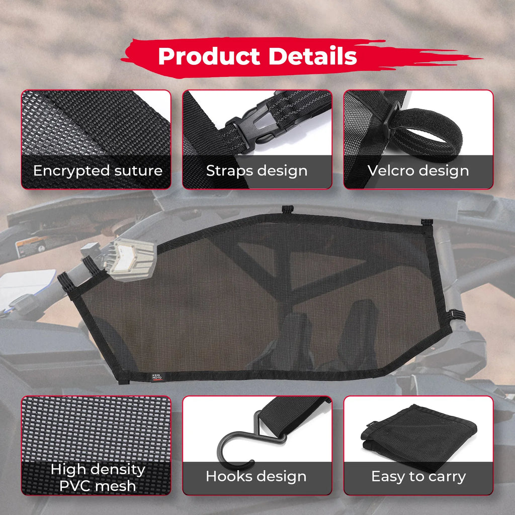 PVC Mesh Door Net for Can-Am Maverick X3 Max 4-Door 2017-2026 UTV Door Mesh Net Nixie