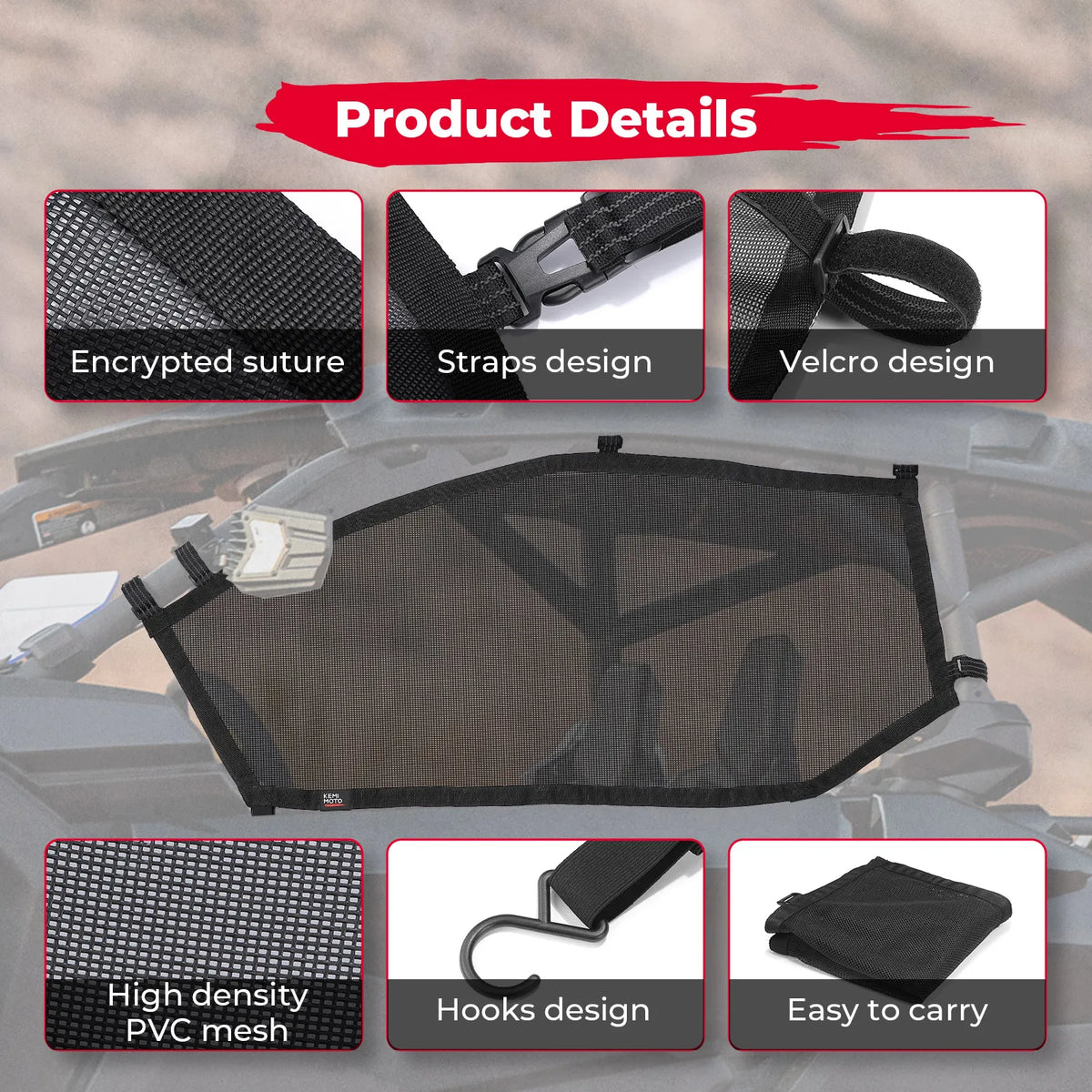 PVC Mesh Door Net for Can-Am Maverick X3 Max 4-Door 2017-2026 UTV Door Mesh Net Nixie
