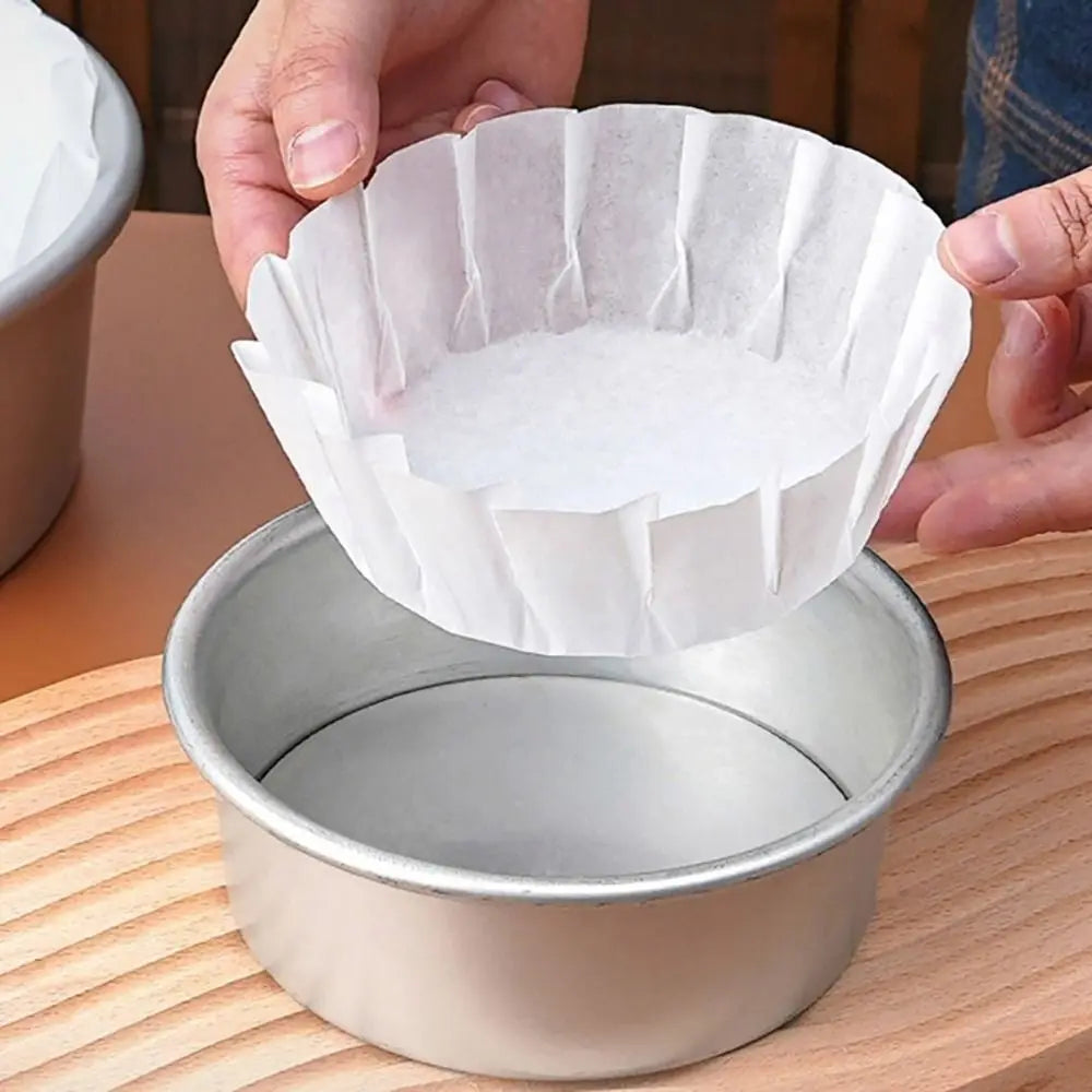 50Pcs Disposable Oilproof Cupcake Liners 4/6/8 Inch Cake Wraps