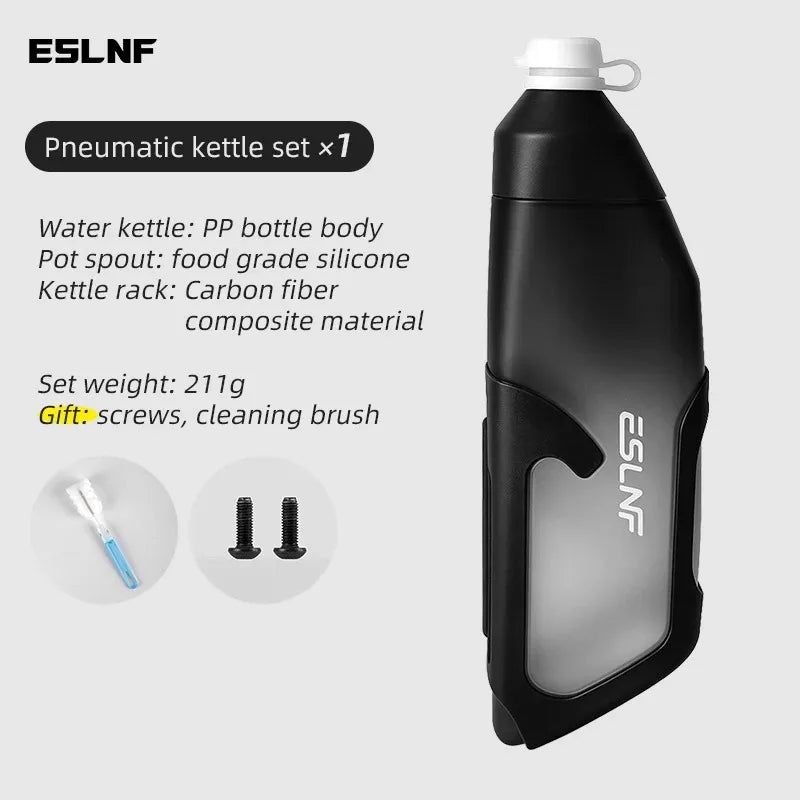 ESLNF 680ml Aerodynamic Cycling Water Bottle with Cage Cycling Water Bottle Nixie Black White