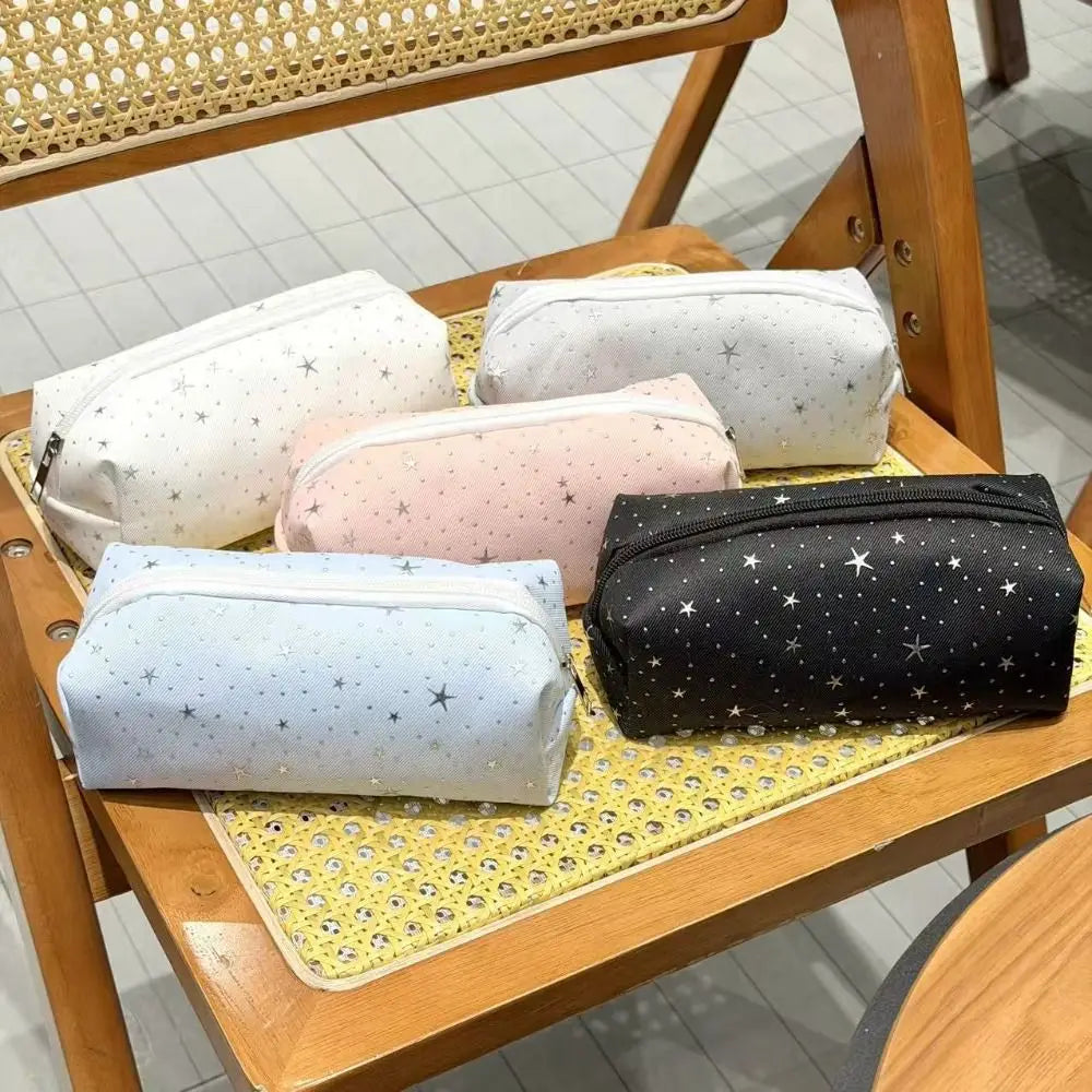 Star Polka Dot Pencil Case Large Capacity Canvas Pen Bag