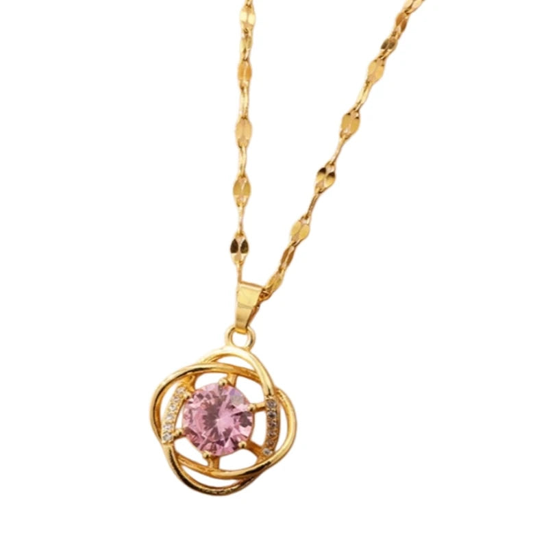 Women's Gold Flower Pendant Necklace | Stainless Steel Chain Pendant Necklace Nixie