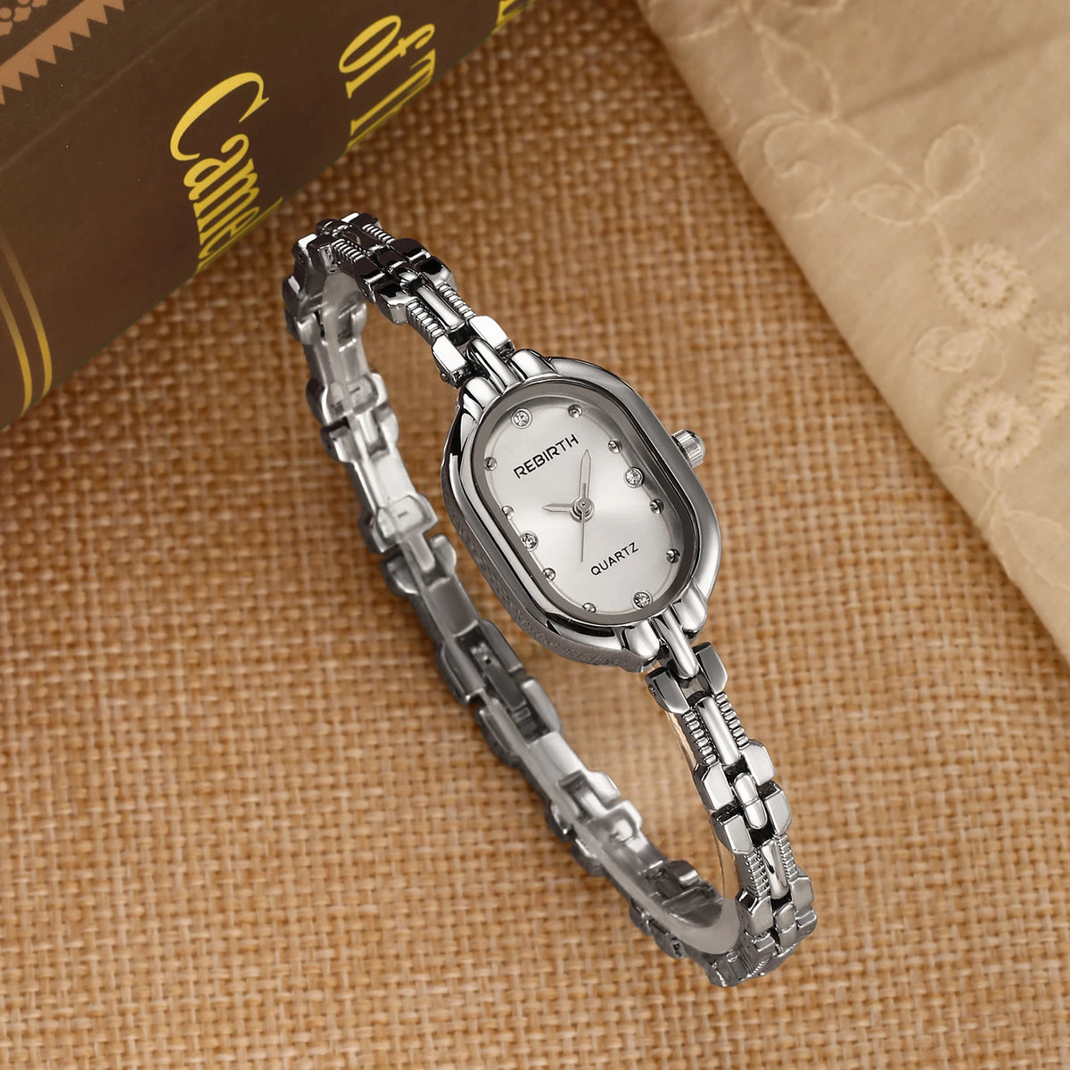 REBIRTH Ladies Elegant Luxury Quartz Bracelet Watch Ladies Bracelet Watch Nixie