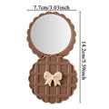 Mini Double-Sided Pocket Mirror – Portable Compact Travel Mirror Compact Pocket Mirror Nixie Light Coffee