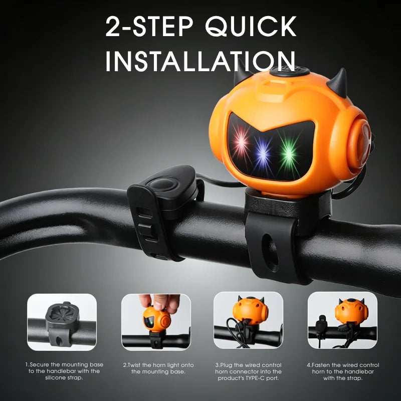 Nixie Bike Electric Horn Type-C Rechargeable, 5 Sound Modes Bicycle Electric Horn Nixie