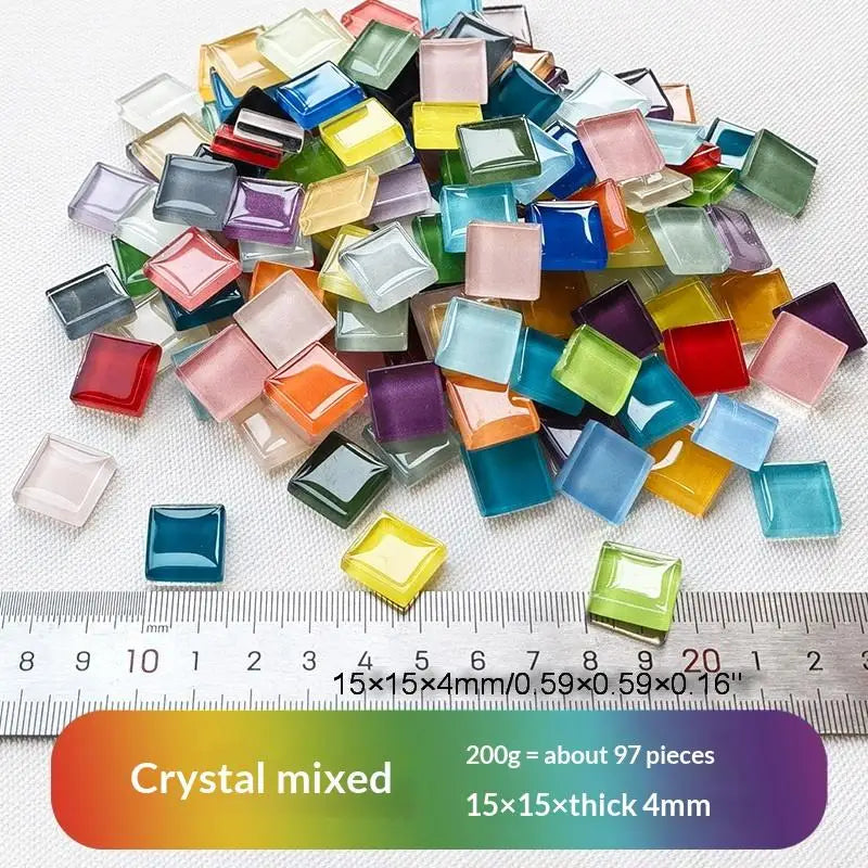 Crystal Mosaic Tiles 1.5cm – 50 Colors 200g DIY Craft Pack Mosaic Craft Tiles Nixie 2pcs