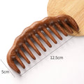 Natural Sandalwood Wide Tooth Detangling Comb | Anti-Static Wooden Hair Comb Nixie one size