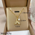 Mermaid Tail Pendant Necklace | Gold Stainless Steel Clavicle Chain Pendant Necklace Nixie XL2606-344