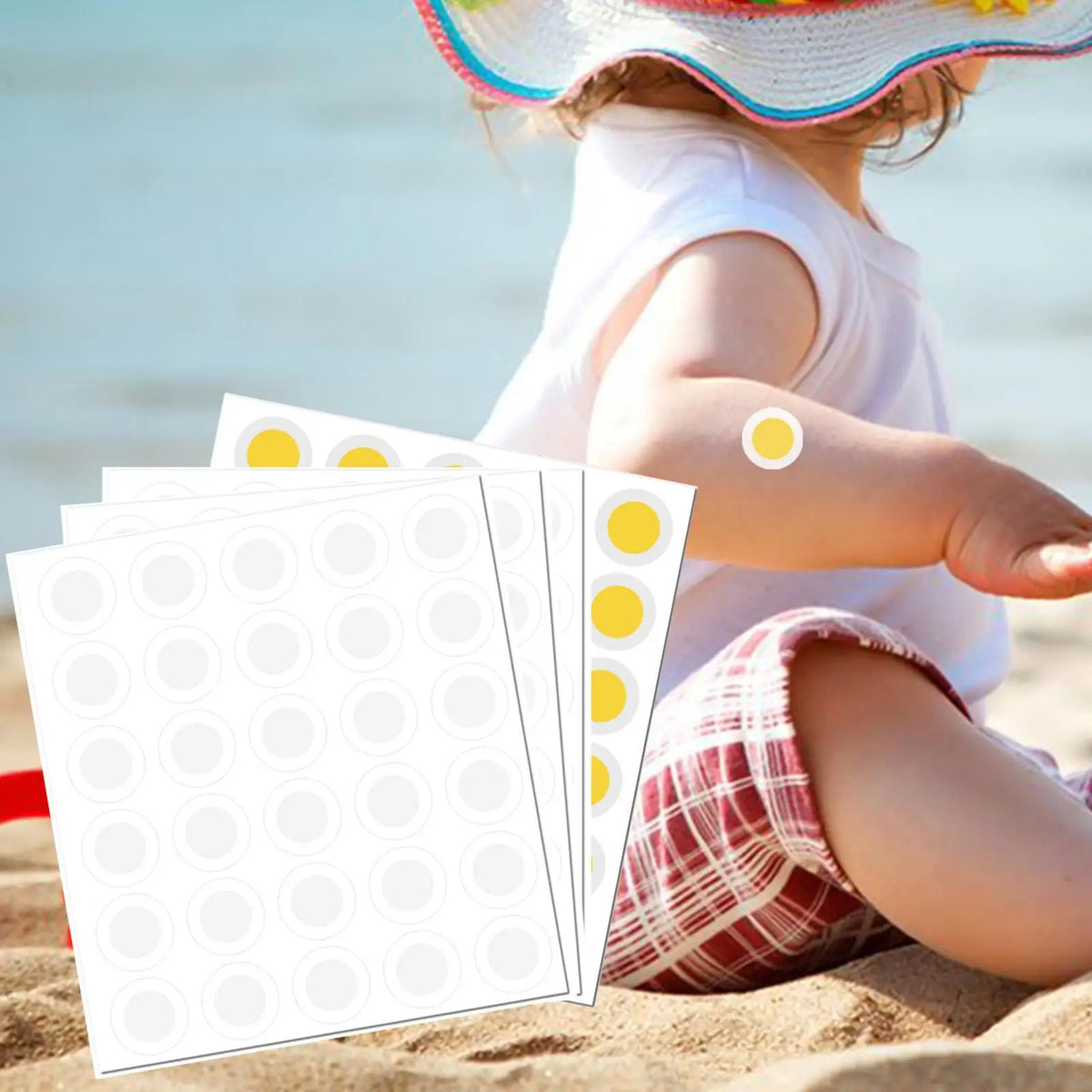 120PCS UV Detection Stickers – Color-Changing Sun Exposure Patches UV Detection Patches Nixie