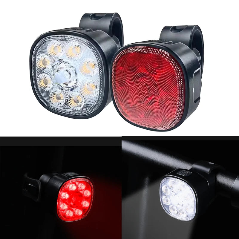 USB Rechargeable Bike Light Set – Front & Rear LED Cycling