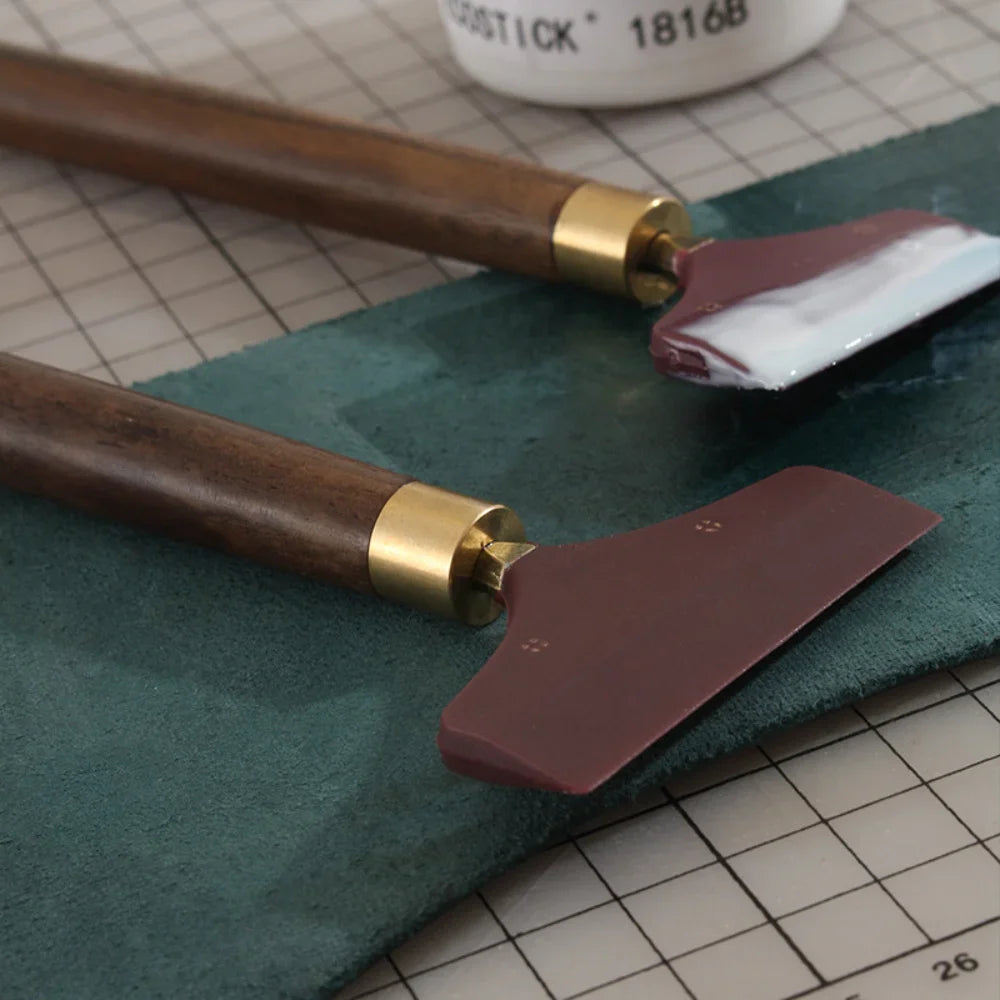 Leather Gluing Tool Sandalwood Handle DIY Leathercraft Glue Spreader Leather Craft Tool Nixie