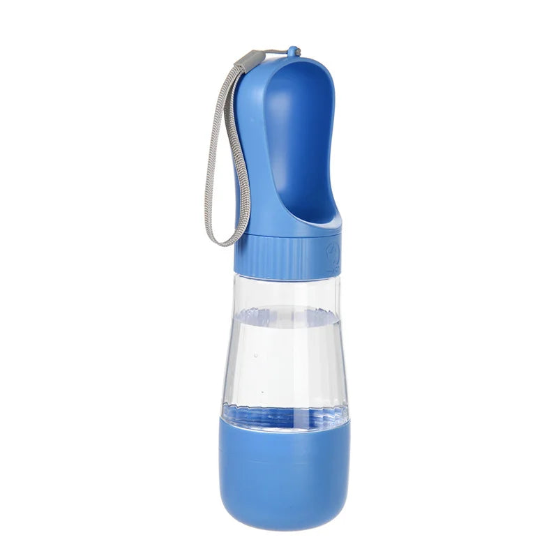 Portable Dog & Cat Water Bottle with Food Compartment Pet Travel Bottle Nixie Blue Water and Food