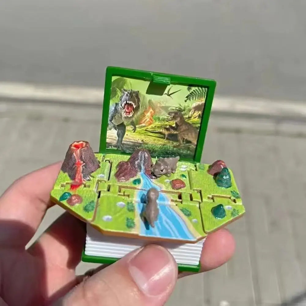 Mini 3D Pop-Up Dinosaur Keychain Book Toy | Fun Gift