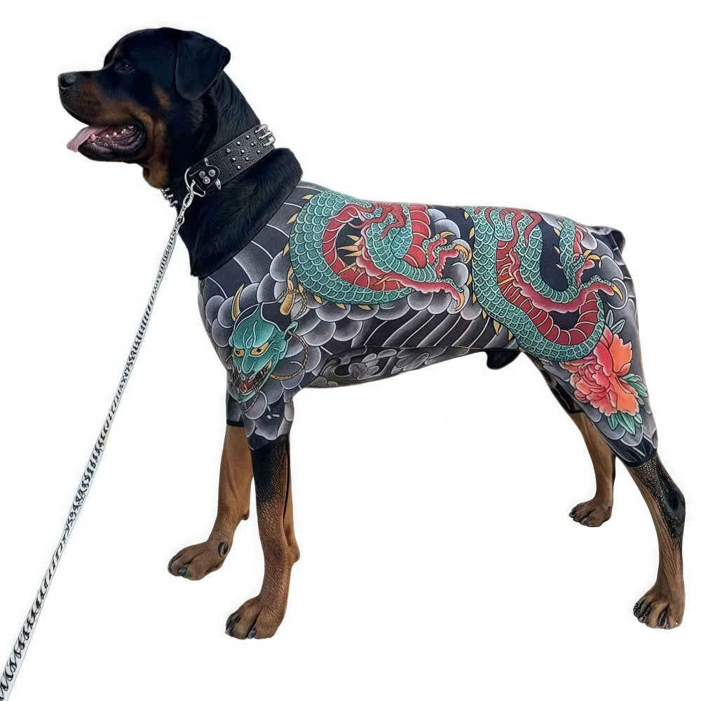 Funny Tattoo Pet Vest for Dogs & Cats | Sizes S–6XL Pet Tattoo Vest Nixie 7XL Pet Vest