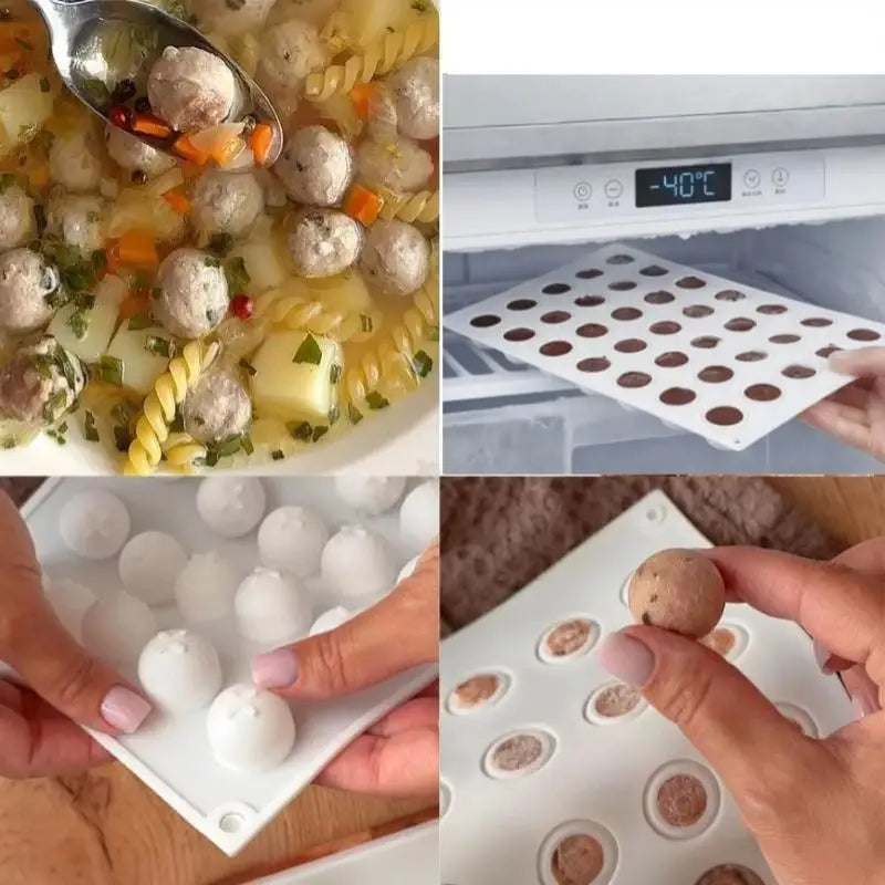 35-Grid Silicone Meatball Maker Mold – Non-Stick DIY Ball Mold Silicone Baking Mold Nixie