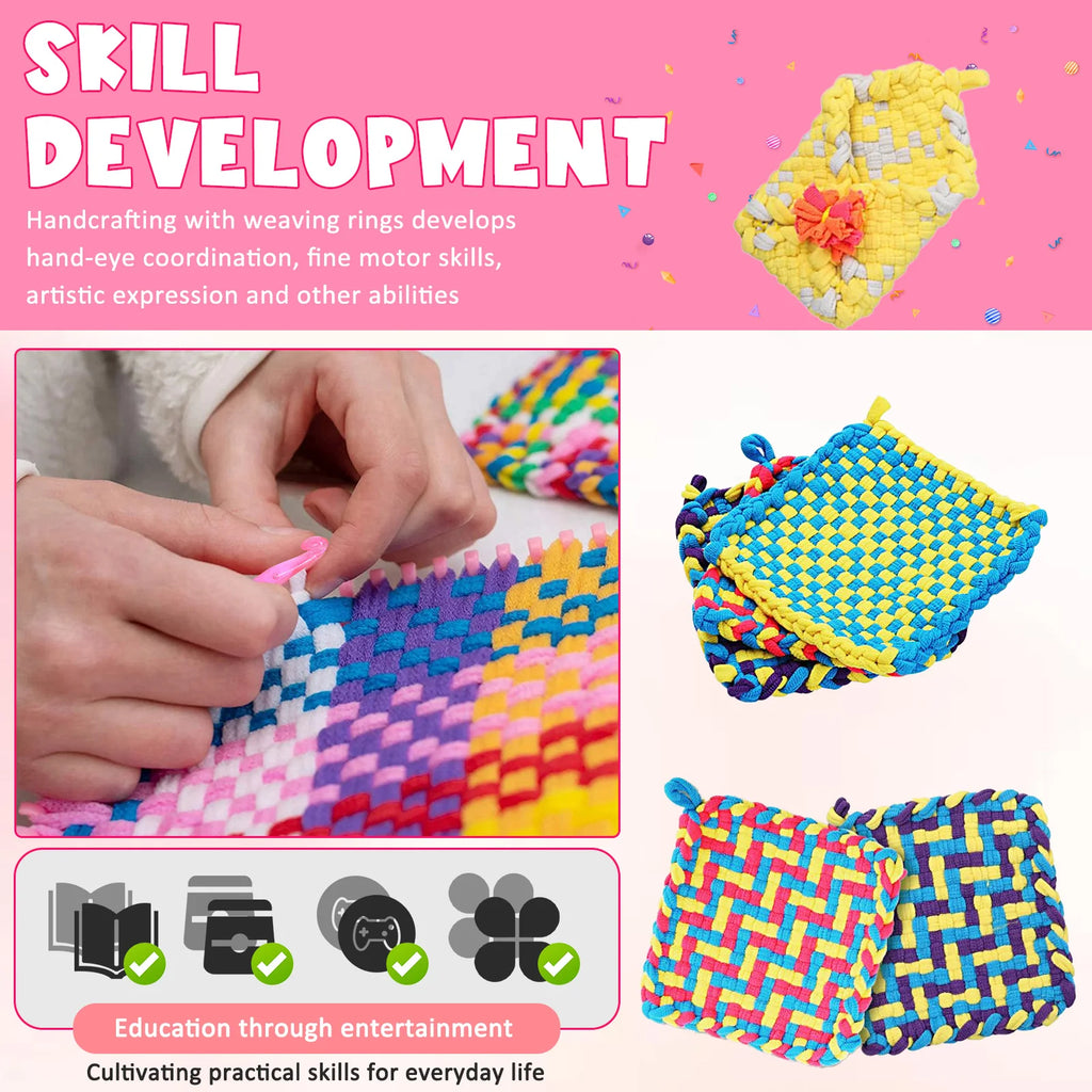Elastic Loom Bands Refill Kit – 1000pcs DIY Weaving Set DIY Craft Weaving Kit Nixie