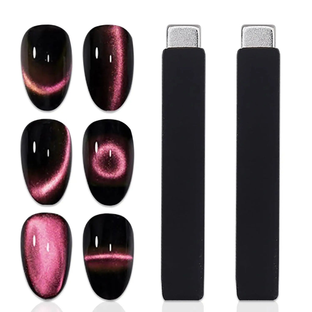 2-Piece Cat Eye Nail Magnet Set – Silicone Gel Nail Art Tool Nail Art Magnet Nixie BLACK
