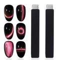2-Piece Cat Eye Nail Magnet Set – Silicone Gel Nail Art Tool Nail Art Magnet Nixie BLACK