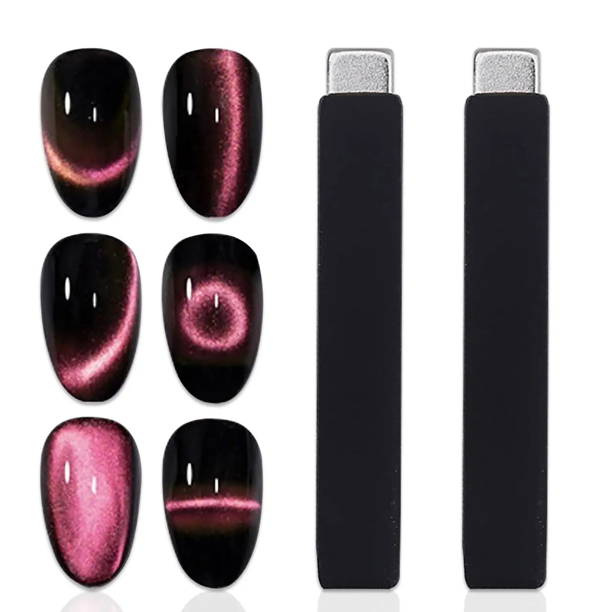 2-Piece Cat Eye Nail Magnet Set – Silicone Gel Nail Art Tool Nail Art Magnet Nixie BLACK