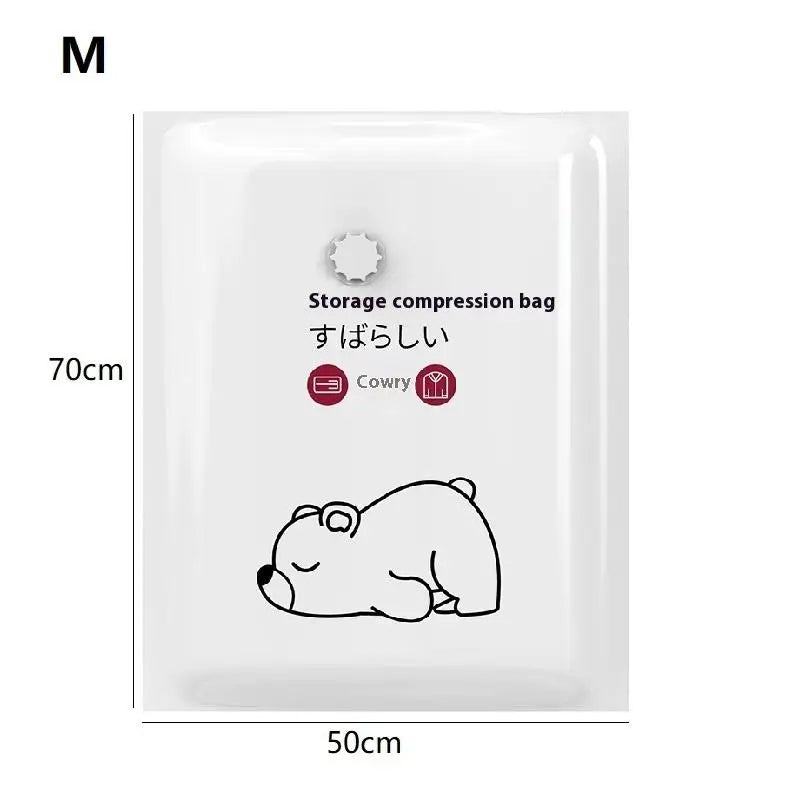 Vacuum Storage Bags for Clothes & Quilts | Space-Saving PA+PE Vacuum Storage Bag Nixie Bear M