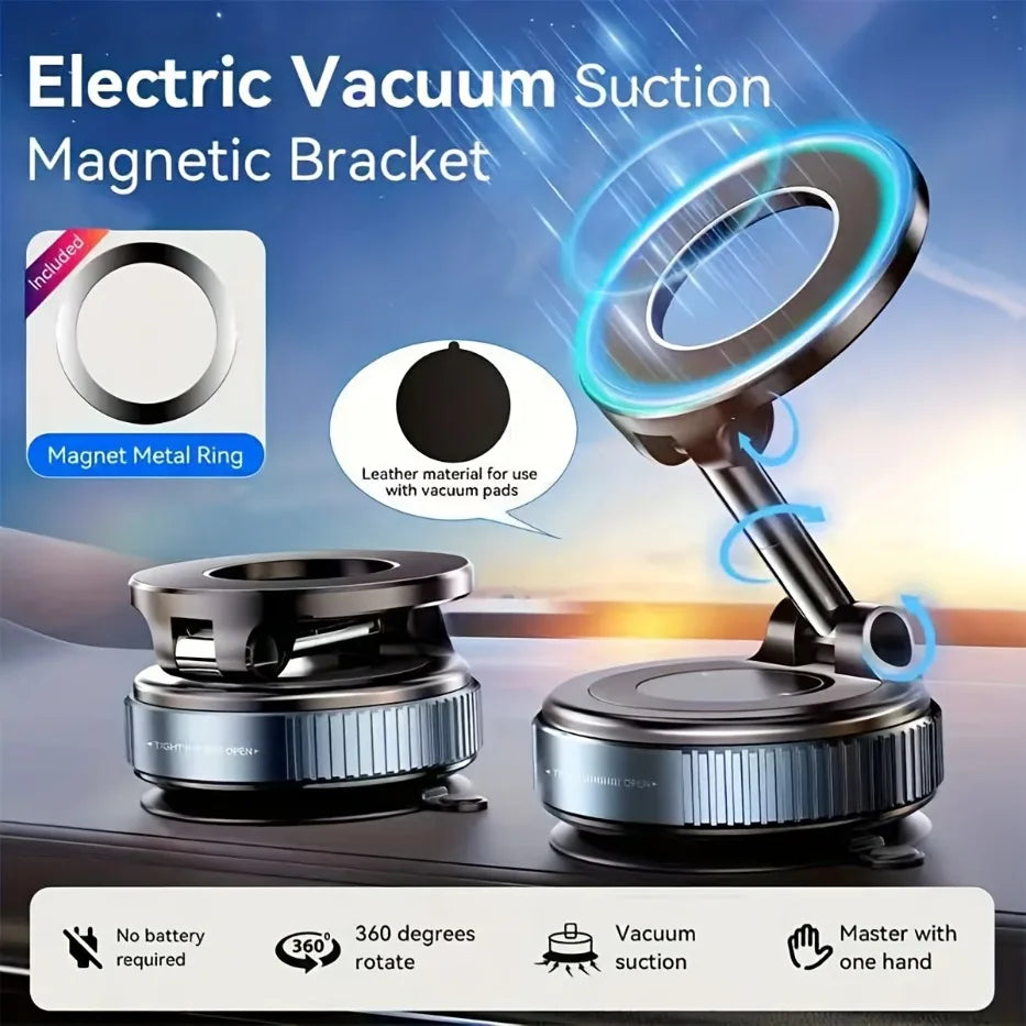 Magnetic Vacuum Car Phone Mount – 360° Adjustable Holder Stand Car Phone Mount Nixie