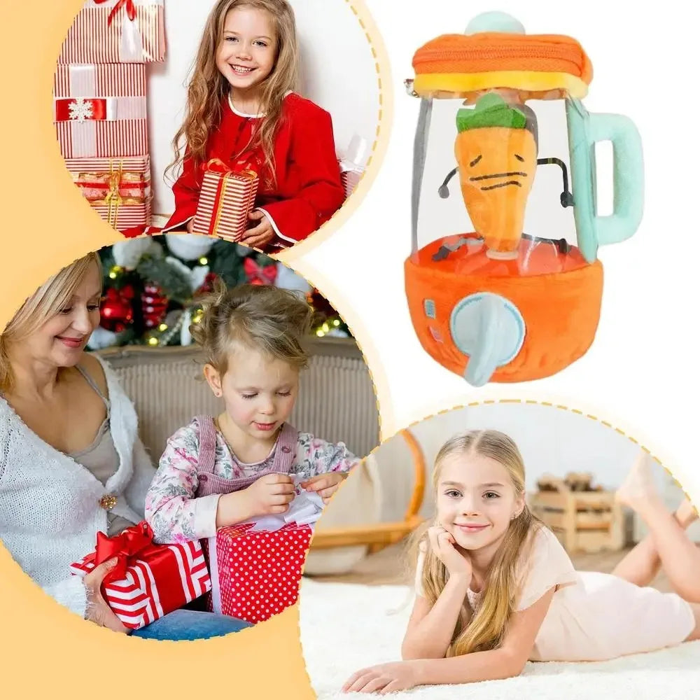 Cartoon Carrot Juicer Plush Toy | Fun Rotating Drawstring Bag Stuffed Plush Toy Nixie