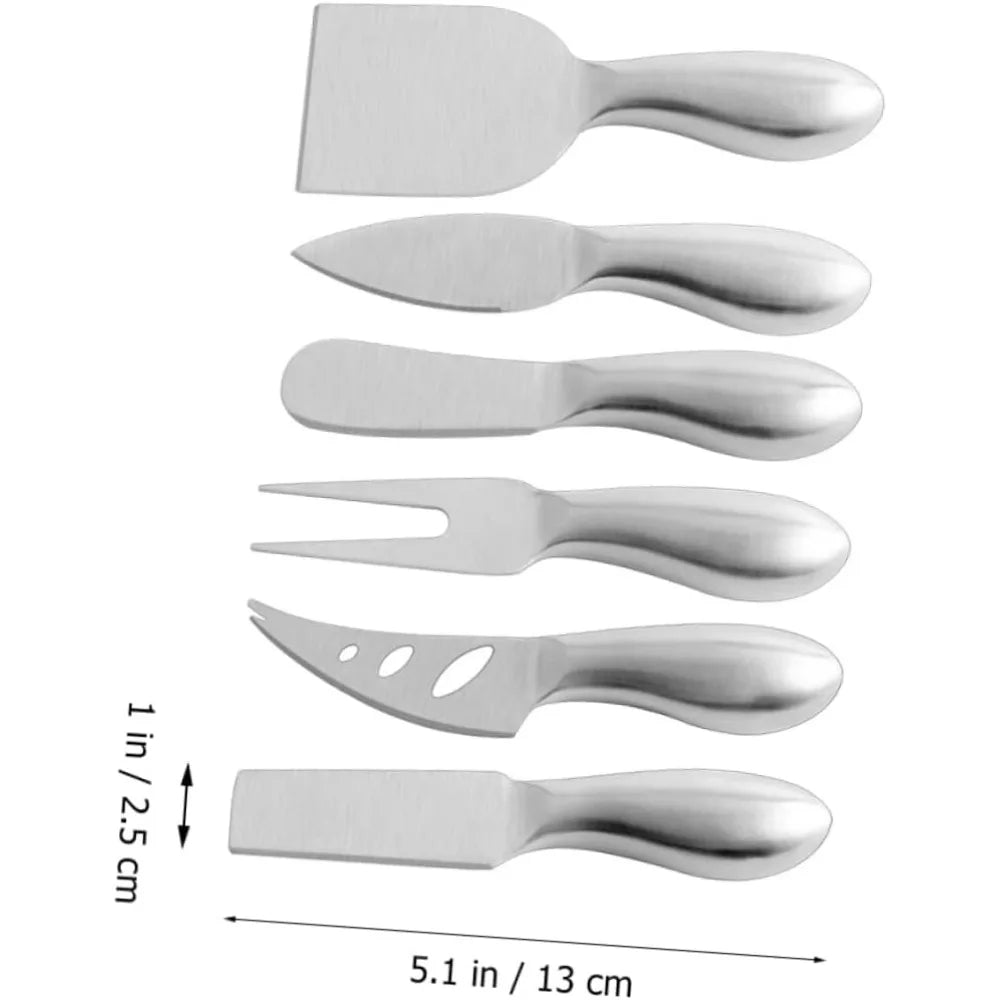 6-Piece Stainless Steel Cheese & Butter Slicer Cutter Set Cheese Knife Set Nixie