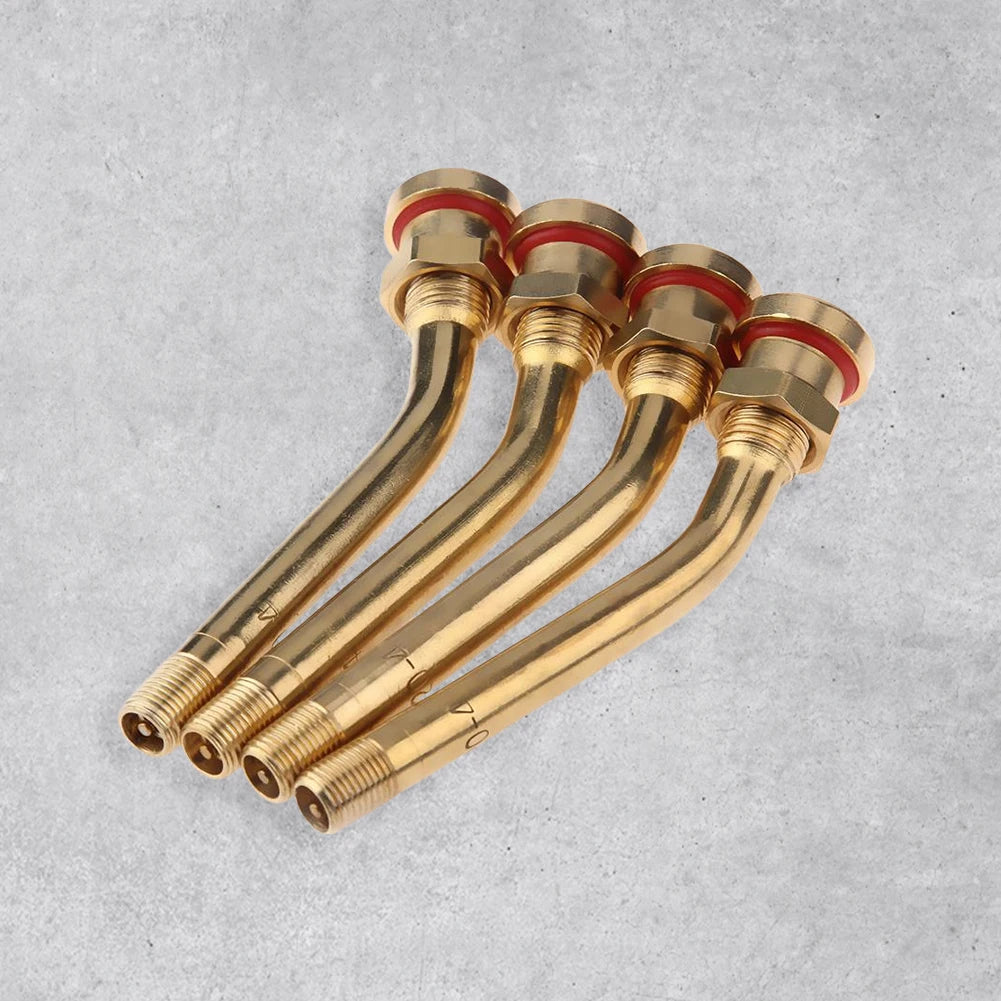 4pcs Brass Truck Tire Valve Stems & Inflation Connectors Tire Valve Stems Nixie