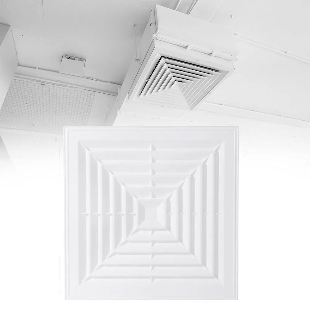 White Square Air Vent Grille with Flaps – Exhaust Fan Cover