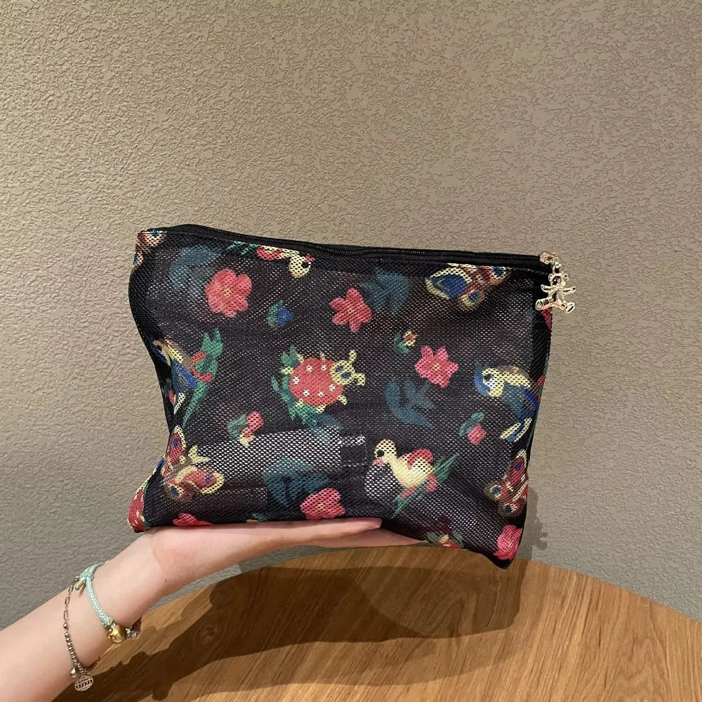 Japanese Style Large Makeup Storage Bag – Vintage Cartoon Print