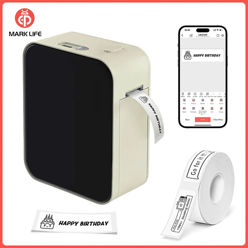 Marklife P15 Mini Bluetooth Thermal Label Printer – Inkless