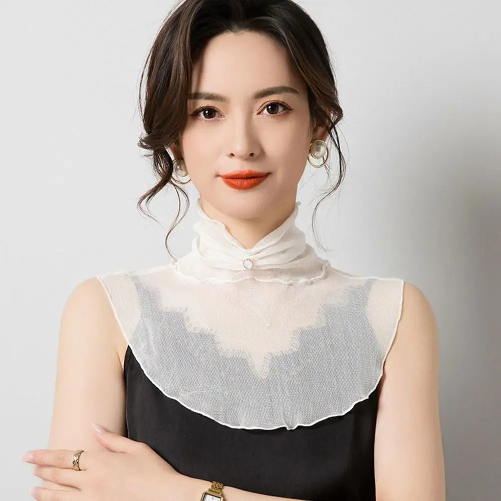 Women's Mesh Fake Collar Scarf – Breathable Detachable Neck Scarf Fake Collar Scarf Nixie