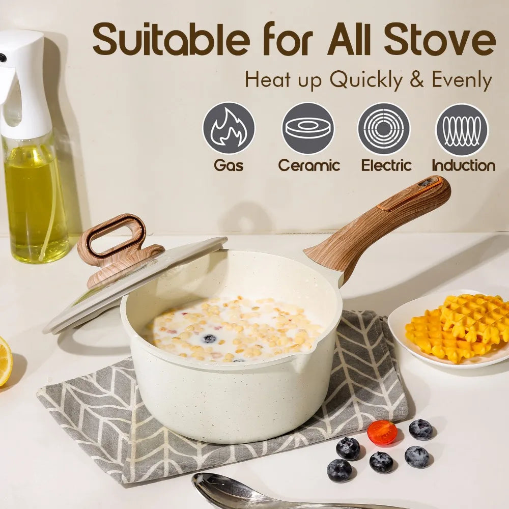 DONNOR Ceramic Nonstick Cookware Set – Pots & Pans Induction Ceramic Cookware Set Nixie