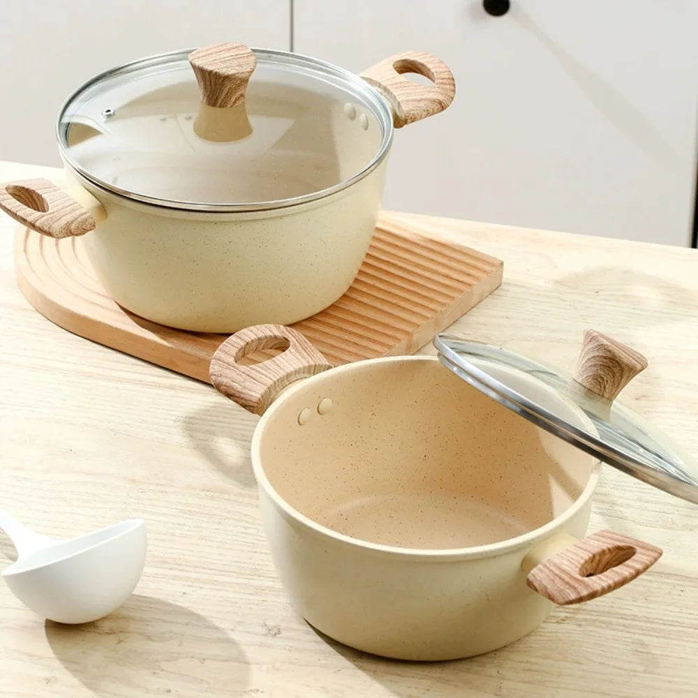 Nonstick Aluminum Stock Pot with Lid & Stay-Cool Handle Nonstick Stock Pot Nixie
