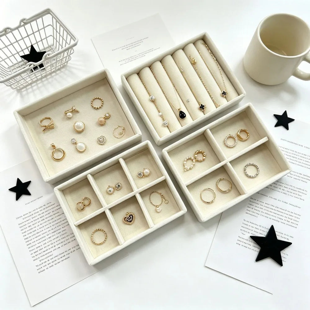 2PCS Velvet Jewelry Organizer Tray – Ring & Earring Storage Jewelry Storage Tray Nixie