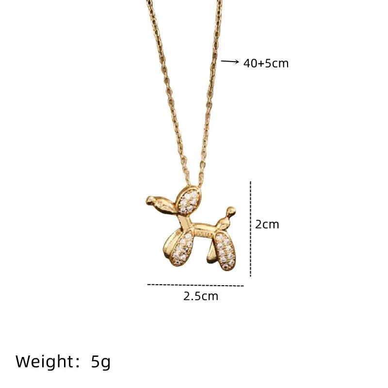 Gold-Plated Animal Pendant Necklace | Copper & Steel Chain Pendant Necklace Nixie