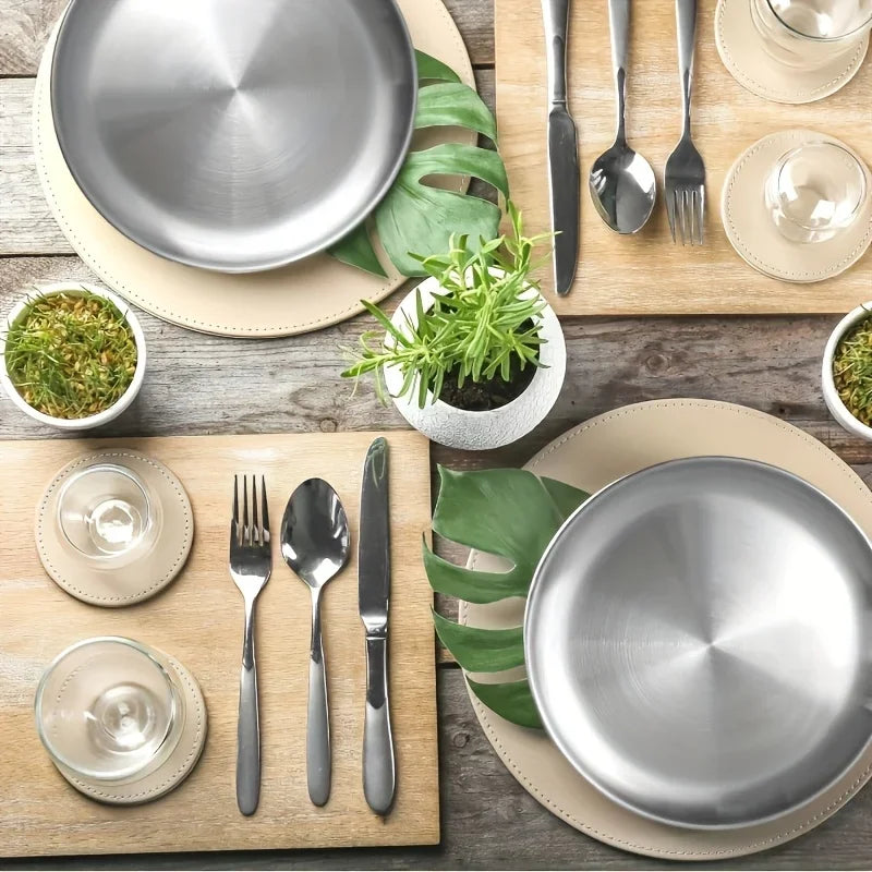 10-Piece Stainless Steel Plates Set – Dishwasher Safe & Non-Toxic Stainless Steel Plates Nixie