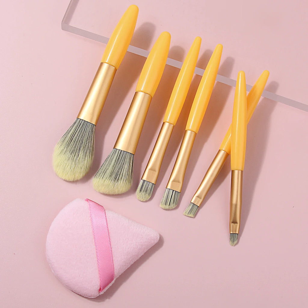 7-Piece Mini Soft Makeup Brush Set – Foundation & Blush Brushes Makeup Brush Set Nixie Default Title