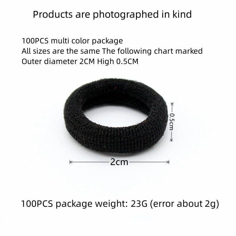 100pcs Mini Elastic Hair Ties Multicolor – Gentle & Secure Elastic Hair Ties Nixie