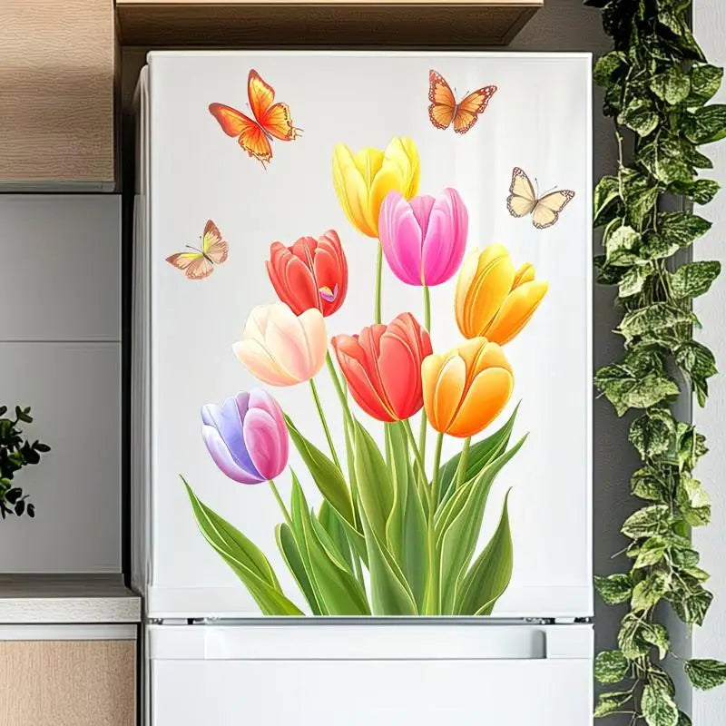 Colorful Butterfly Flower Removable Wall & Fridge Stickers Wall Decal Sticker Nixie A1