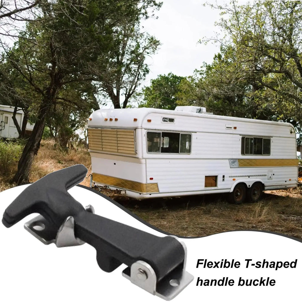 Rubber Hood Catch with Bracket 2pcs – Stainless Steel T-Handle Hood Catch Latch Nixie