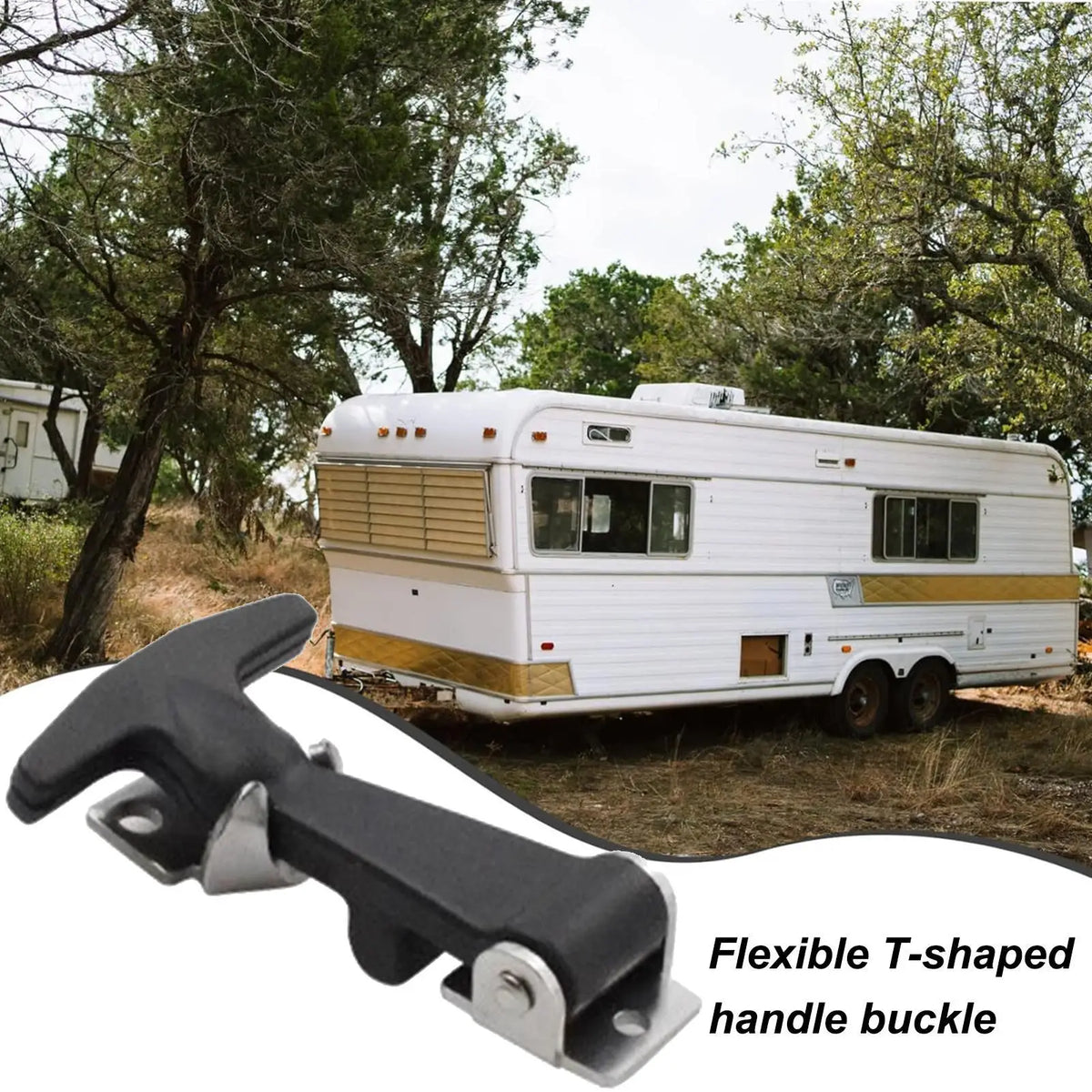 Rubber Hood Catch with Bracket 2pcs – Stainless Steel T-Handle Hood Catch Latch Nixie
