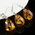 Baltic Amber Teardrop Jewelry Set – Necklace & Earrings Jewelry Set Nixie 45cm Yellow