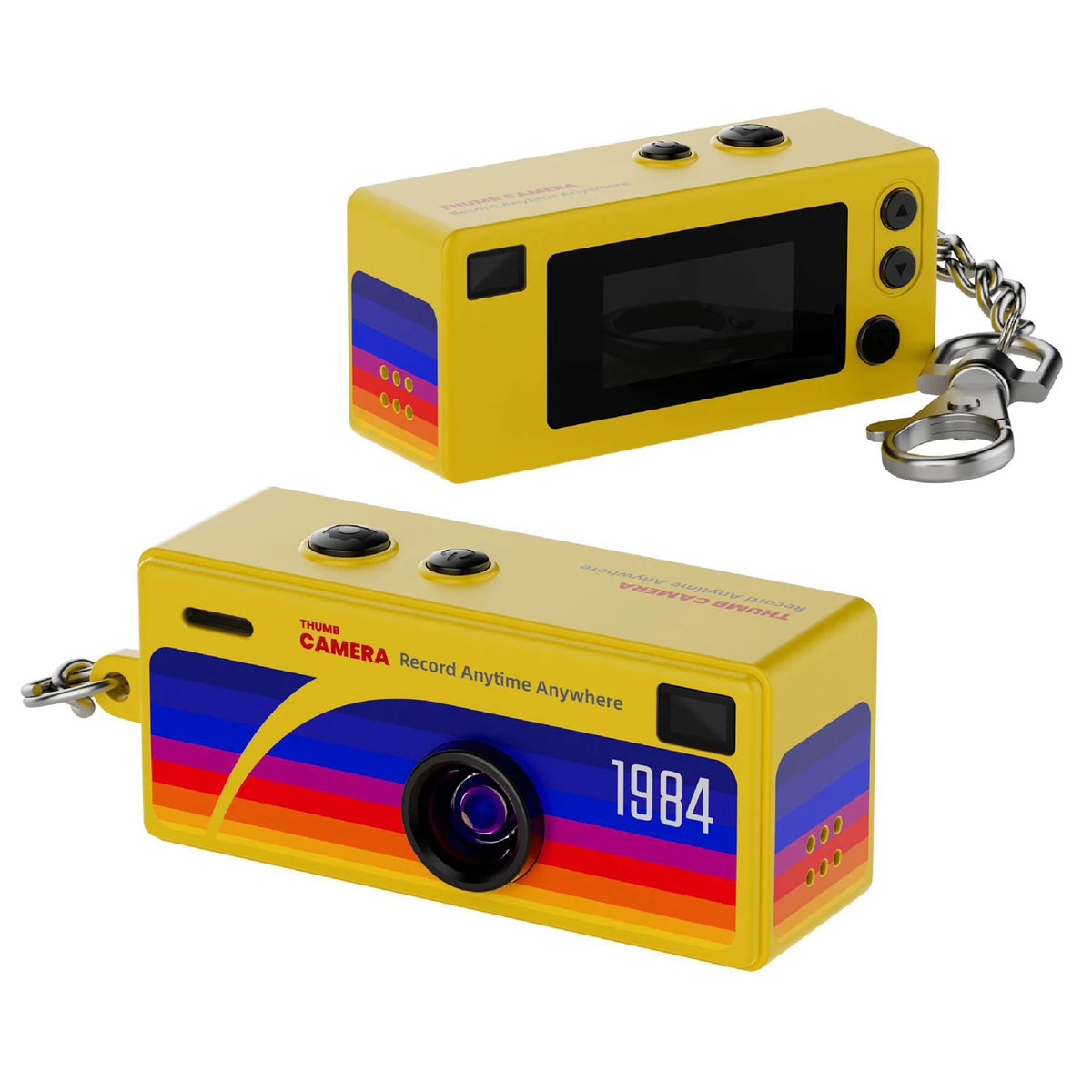 Retro Mini Keychain Camera 1080P HD Portable Video Recorder Mini Keychain Camera Nixie YELLOW