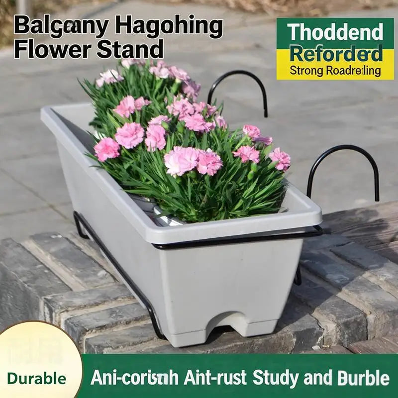 Rectangular Hanging Flower Pot Rack – Balcony Vegetable Planter