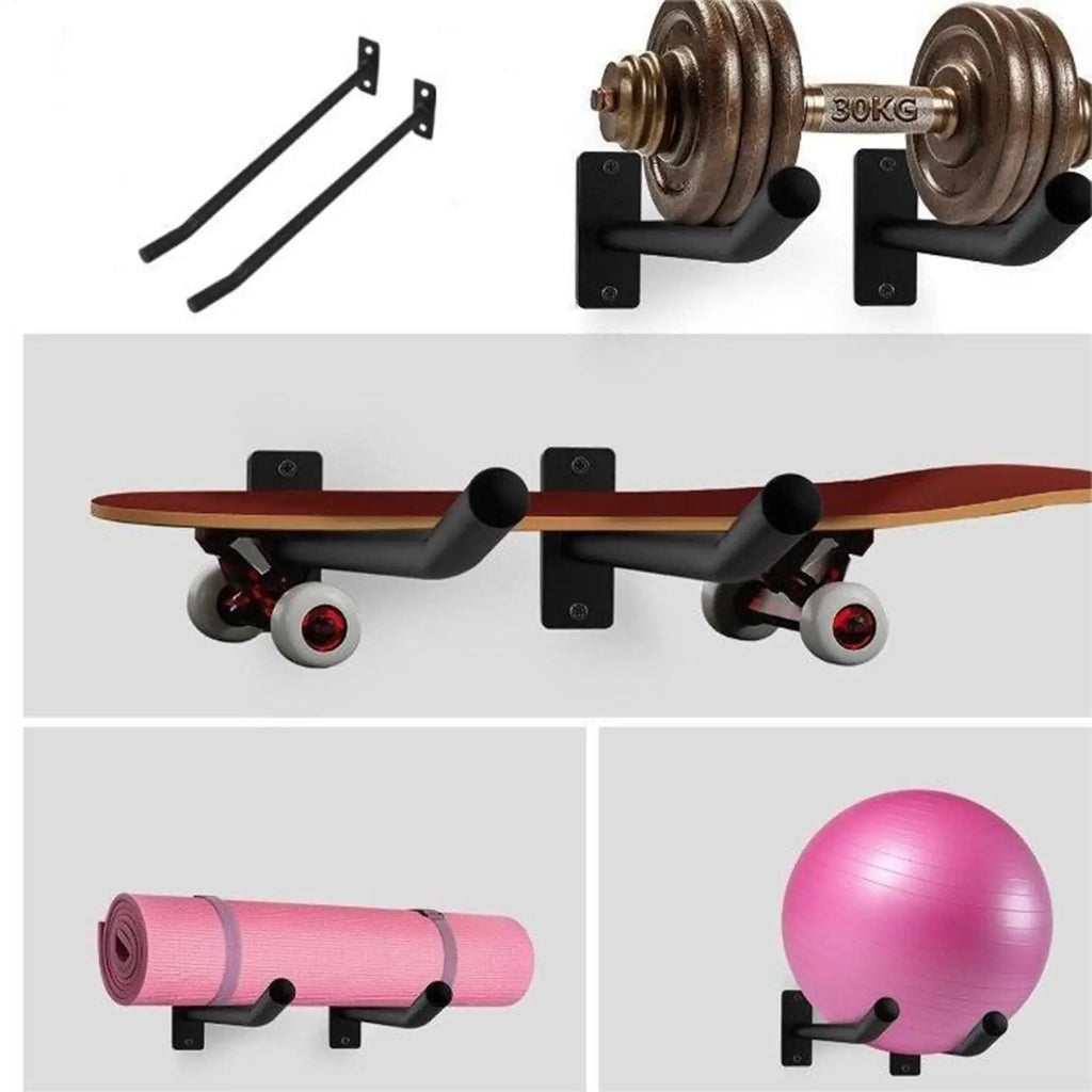 2Pcs Metal Exercise Ball Wall Mount Rack – Gym & Home Storage