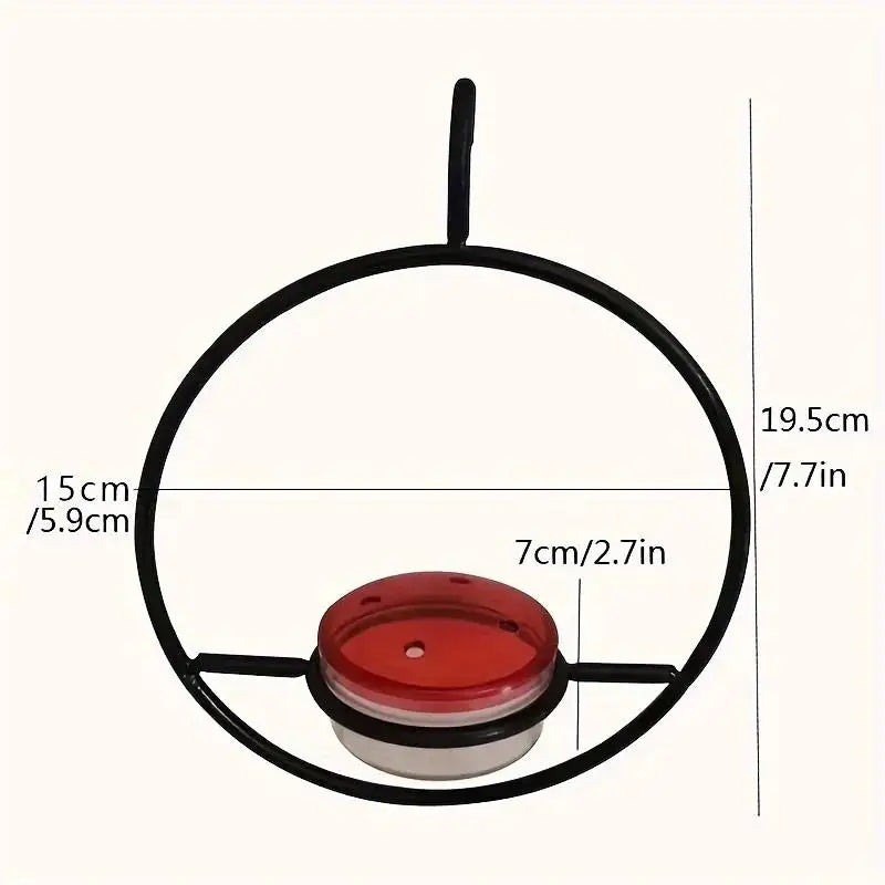 Metal Hanging Hummingbird Feeder – Red Glass Bottle & Perches Hummingbird Feeder Nixie