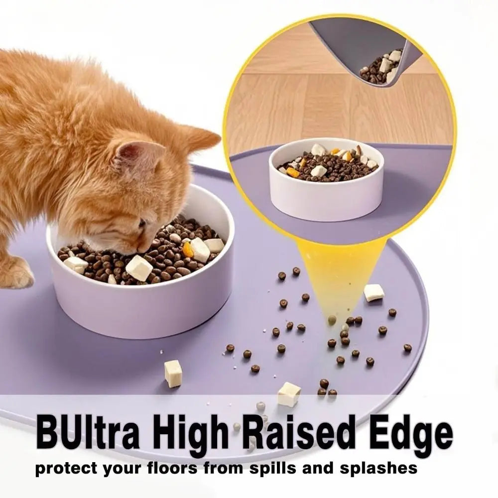 Silicone Pet Food Mat – Waterproof, BPA-Free, Raised Edges Pet Food Mat Nixie