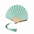 Retro Bamboo Folding Hand Fan – Green Shell Shape | Nixie