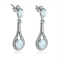 Glass Opal Drop Stud Earrings – Vintage Women's Jewelry Stud Earrings Nixie WHITE